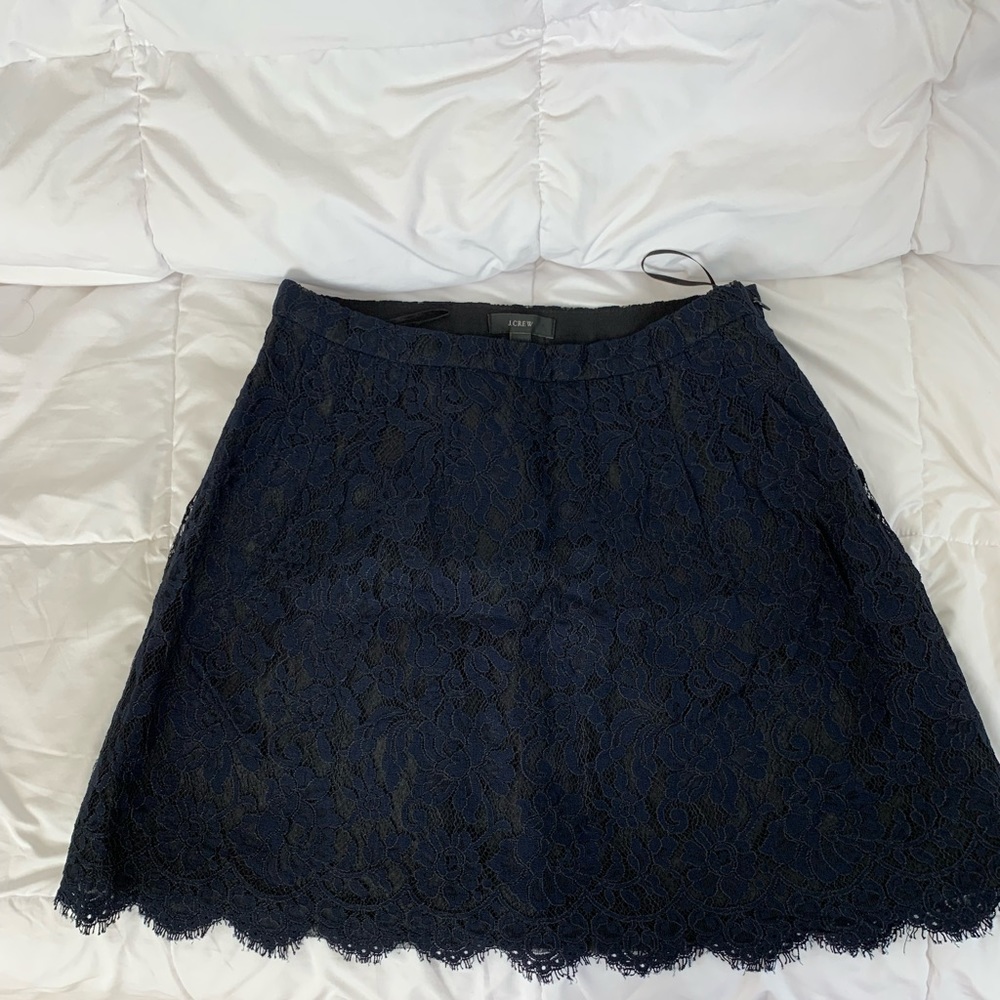 Lace Navy Blue Jcrew skirt